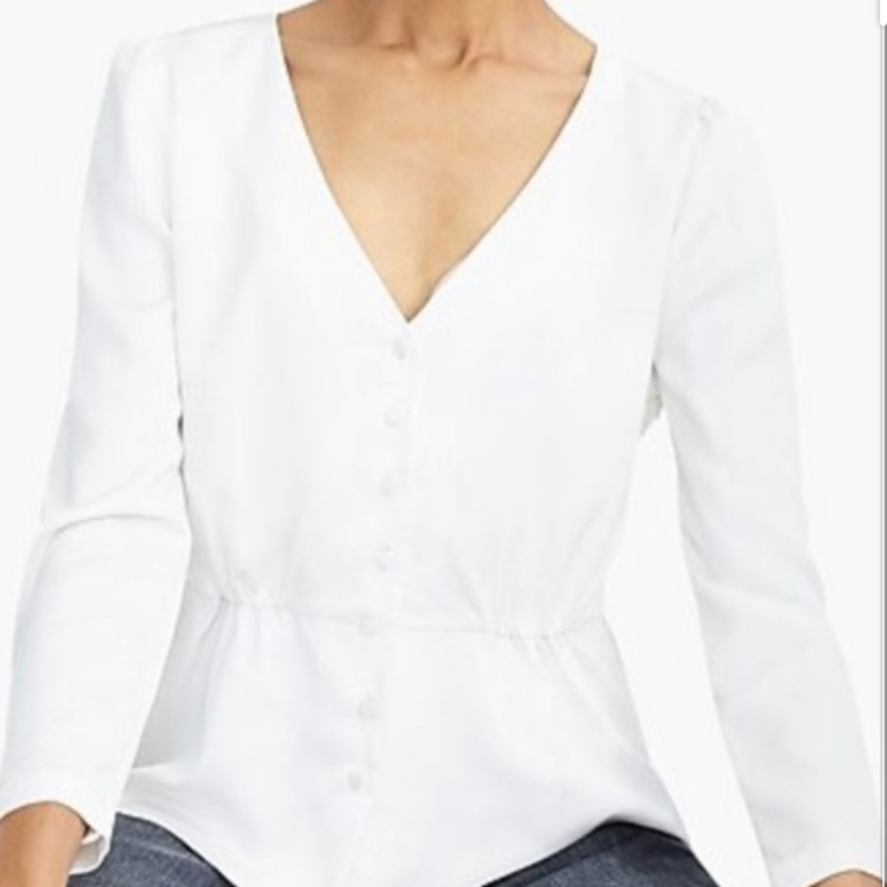 J crew cream peplum top 4T
